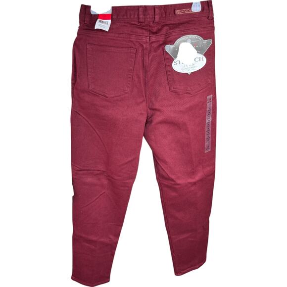Gloria Vanderbilt Amanda Stretch Jeans Cranberry Petite 14 High Rise New Tags - Picture 4 of 11
